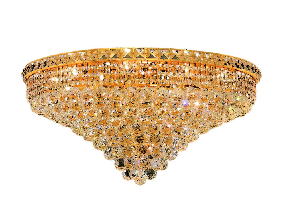 2527 Tranquil Collection Flush Mount D30in H14in Lt:18 Gold Finish (Elegant Cut Crystal)