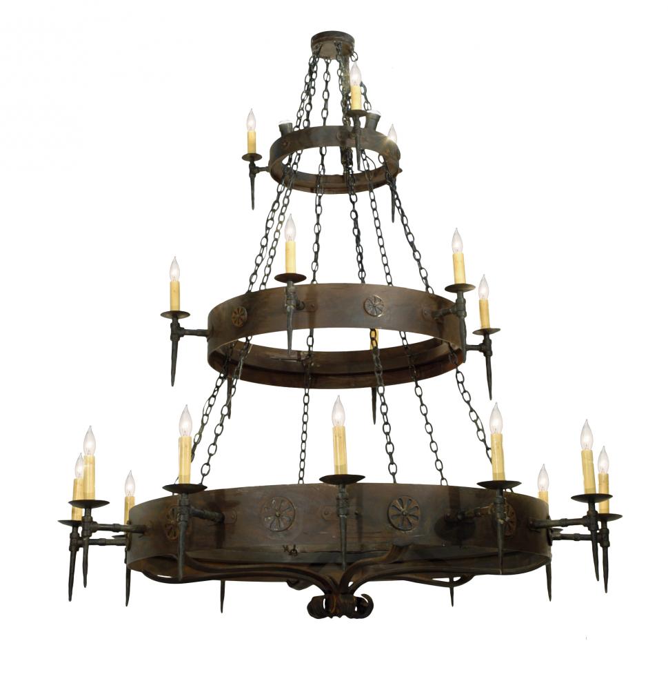 72" Wide Warwick 21 Light Three Tier Chandelier