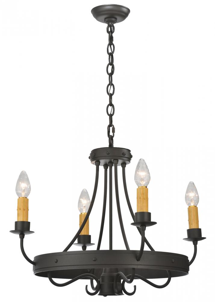 25"W Franciscan 4 LT Chandelier