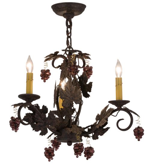 18"W Vineyard 3 LT Chandelier