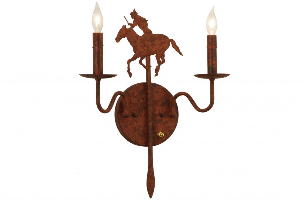 13" Wide High Plains Rider 2 Light Wall Sconce