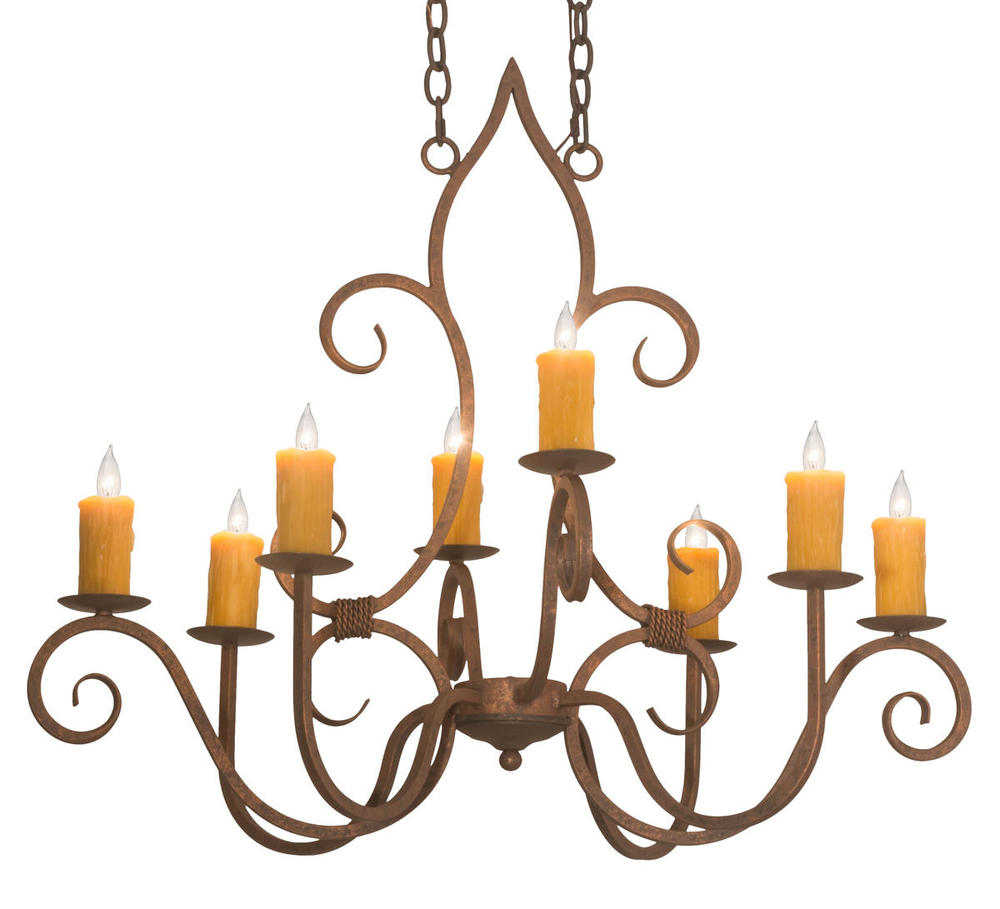 36"L Clifton 8 LT Oblong Chandelier