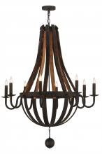 2nd Avenue Designs White 143730 - 45"W Barrel Stave Madera 8 LT Chandelier