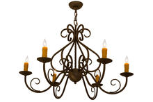 2nd Avenue Designs White 160714 - 36"W Jenna 6 LT Chandelier