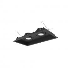 Nora NMRT3-2RL230FBB - Two-Head Flanged LED Multiple Lighting Trim, 1500lm per Head w/ Flood Optic, 3000K, Regressed Black