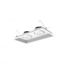 Nora NMRT3-2RL230NWW - Two-Head Flanged LED Multiple Lighting Trim, 1500lm per Head w/ Narrow Flood Optic, 3000K, Regressed