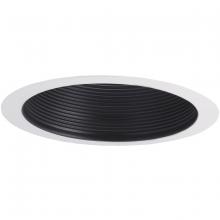 Nora NTM-713BAL - 6" Air-Tight Aluminum Baffle Cone w/ Flange, Black/White