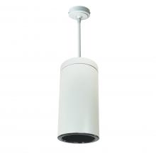  NYLS3-6P1L230NC12BBW - 6" Sapphire III Pendant Mount White Cylinder, Black Reflector/Black Flange, 120-277; 0-10V