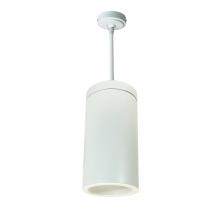  NYLS3-6P1L240FP01WWW - 6" Sapphire III Pendant Mount White Cylinder, Matte Powder White Reflector/Matte Powder White