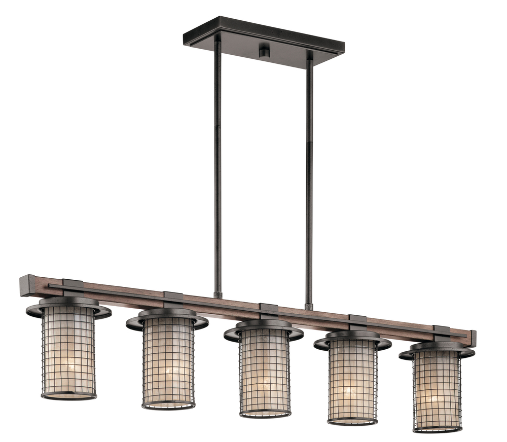 Ahrendale™ 5 Light Linear Chandelier Anvil Iron