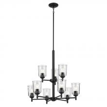 Kichler 43672BKCLR - Shailene 26.5" 9-Light 2-Tier Chandelier with Clear Glass in Black