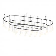  SLS4238-K - 40" x 88" Path 3-Bar Racetrack w/ Height Adjustable Etched Globe Luminaires