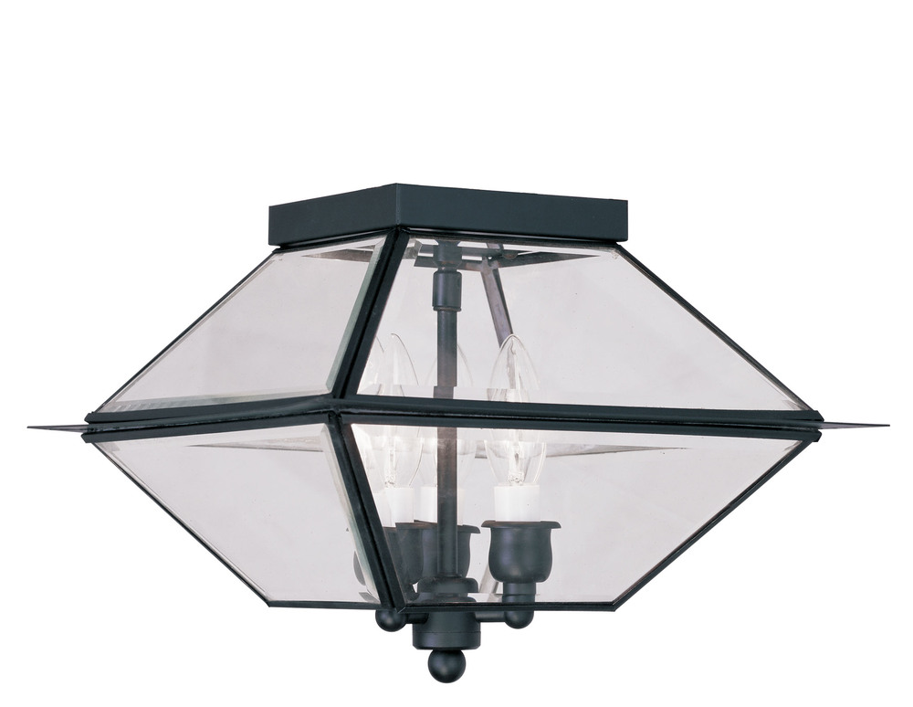 3 Light Black Outdoor Ceiling Mount