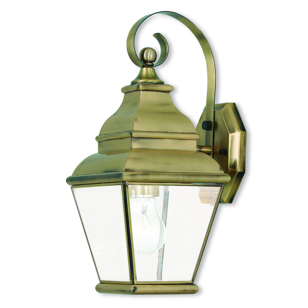 1 Light AB Outdoor Wall Lantern