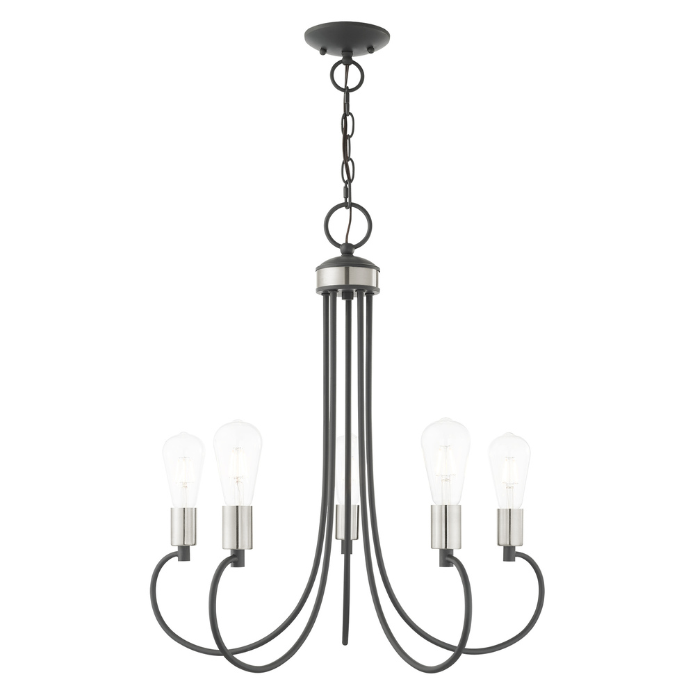 5 Lt Scandinavian Gray Chandelier