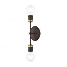  14422-07 - 2 Light Bronze with Antique Brass Accents ADA Vanity Sconce