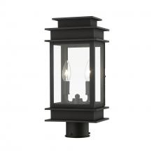  2015-04 - 2 Light Black with Polished Chrome Stainless Steel Reflector Outdoor Medium Post Top Lantern