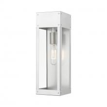  20873-81 - 1 Light Painted Satin Nickel with Brushed Nickel Candle Outdoor Wall Lantern