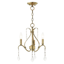  40843-01 - 3 Lt Antique Brass Chandelier