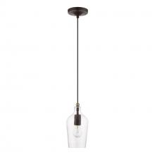  41240-07 - 1 Light Bronze with Antique Brass Accent Mini Pendant