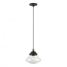  41293-07 - 1 Light Bronze with Antique Brass Accent Mini Pendant