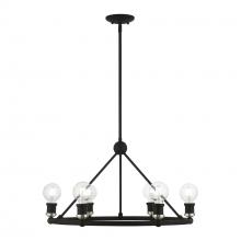  47166-04 - 6 Light Black with Brushed Nickel Accents Chandelier