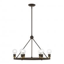  47166-07 - 6 Light Bronze with Antique Brass Accents Chandelier