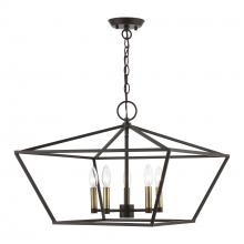  49435-07 - 5 Light Bronze with Antique Brass Accents Chandelier