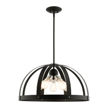  49645-14 - 5 Lt Textured Black Pendant Chandelier