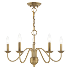  52165-01 - 5 Lt Antique Brass Chandelier