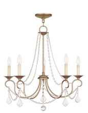  6515-73 - 5 Light Antique Silver Leaf Chandelier