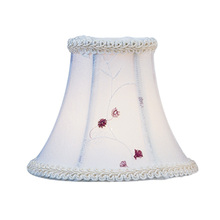  S221 - White Embroidered Floral Silk Bell Clip Shade