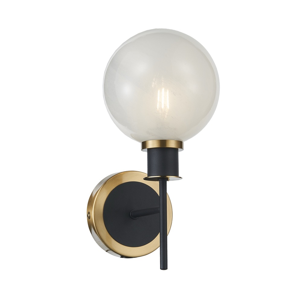 Gem Collection 1-Light Sconce Black and Brushed Brass