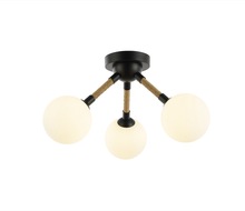  AC11843BK - Capilano Collection 3-Light Semi-Flush Mount Black