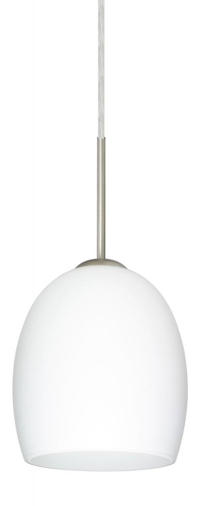 Besa Lucia Pendant Satin Nickel Opal Matte 1x75W Medium Base