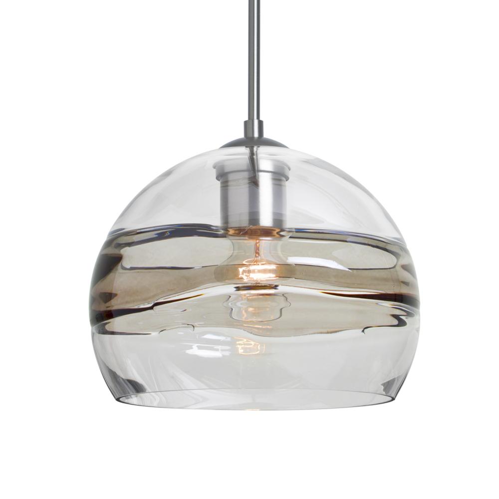 Besa Spirit 8 Pendant, Smoke/Clear, Satin Nickel Finish, 1x60W Medium Base