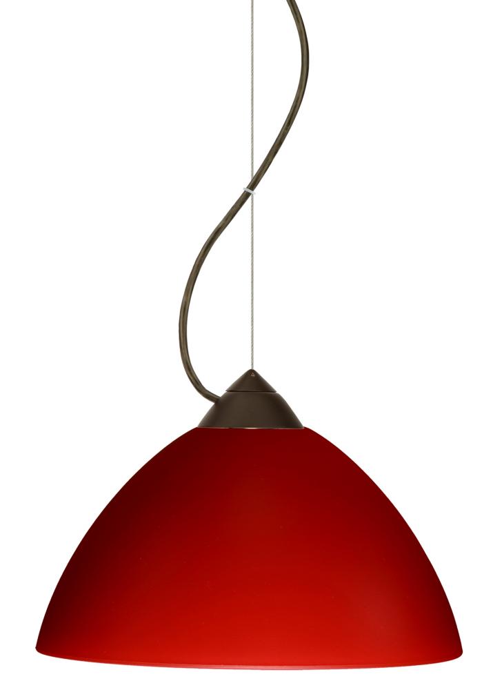 Besa Tessa LED Cable Pendant Red Matte Bronze 1x9W LED