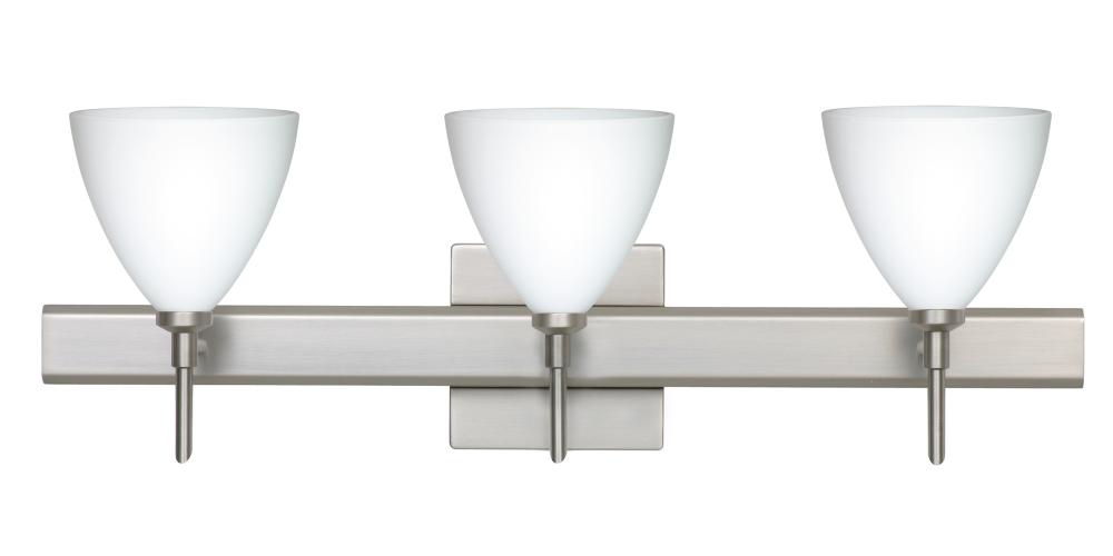 Besa Wall With SQ Canopy Mia Satin Nickel Opal Matte 3x5W LED