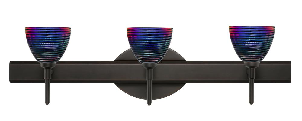 Besa Divi Wall 3SW Black Dicro Wavy Bronze 3x5W LED