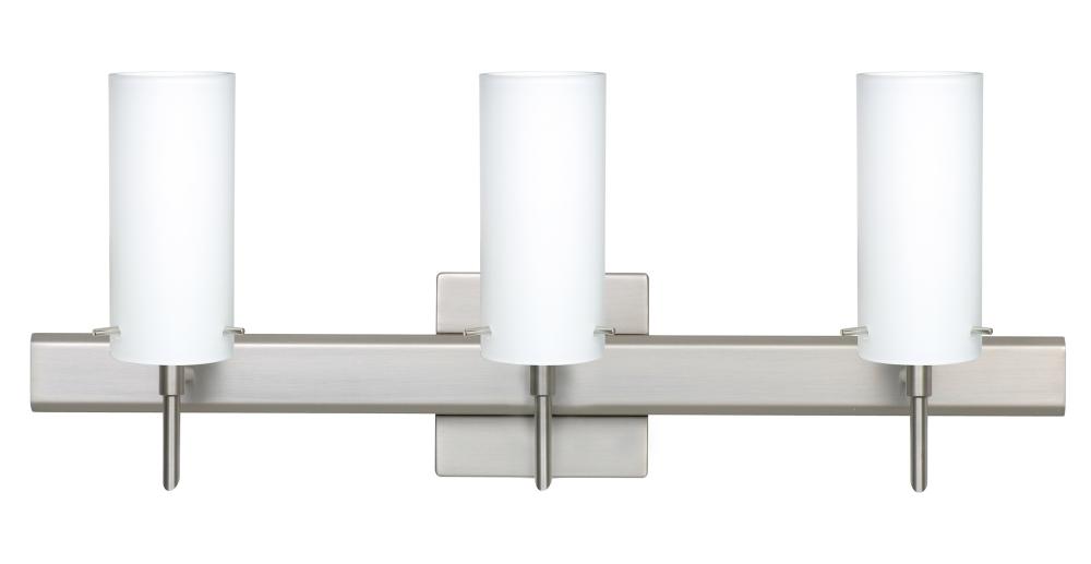 Besa Wall With SQ Canopy Copa 3 Satin Nickel Opal Matte 3x40W G9