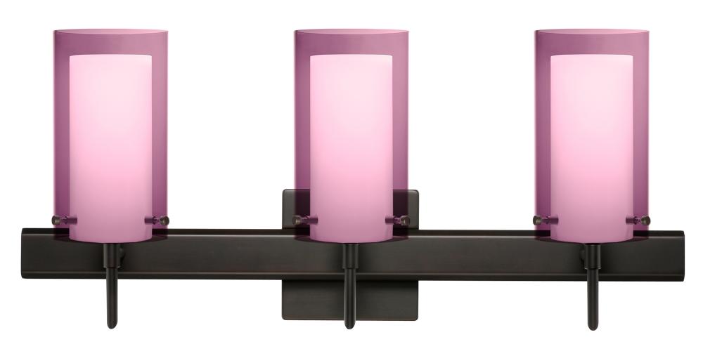 Besa Pahu 4 Wall With SQ Canopy 3SW Transparent Amethyst/Opal Bronze 3x5W LED