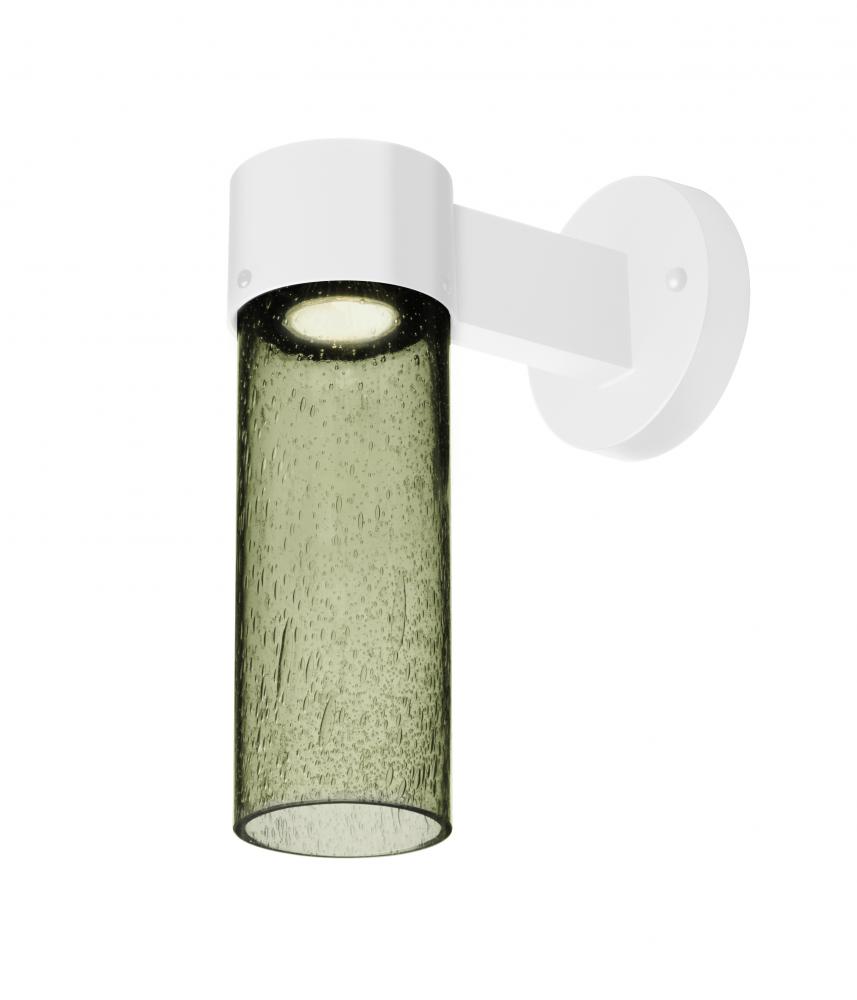 Besa, Juni 10 Outdoor Sconce, Moss Bubble, White Finish, 1x4W LED