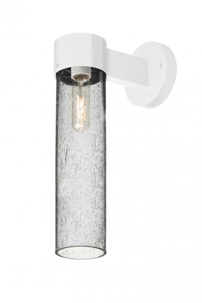 Besa, Juni 16 Outdoor Sconce, Clear Bubble, White Finish, 1x60W Medium Base