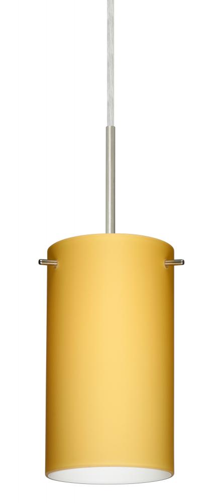 Besa Stilo 7 Pendant Satin Nickel Vanilla Matte 1x40W B10 Med