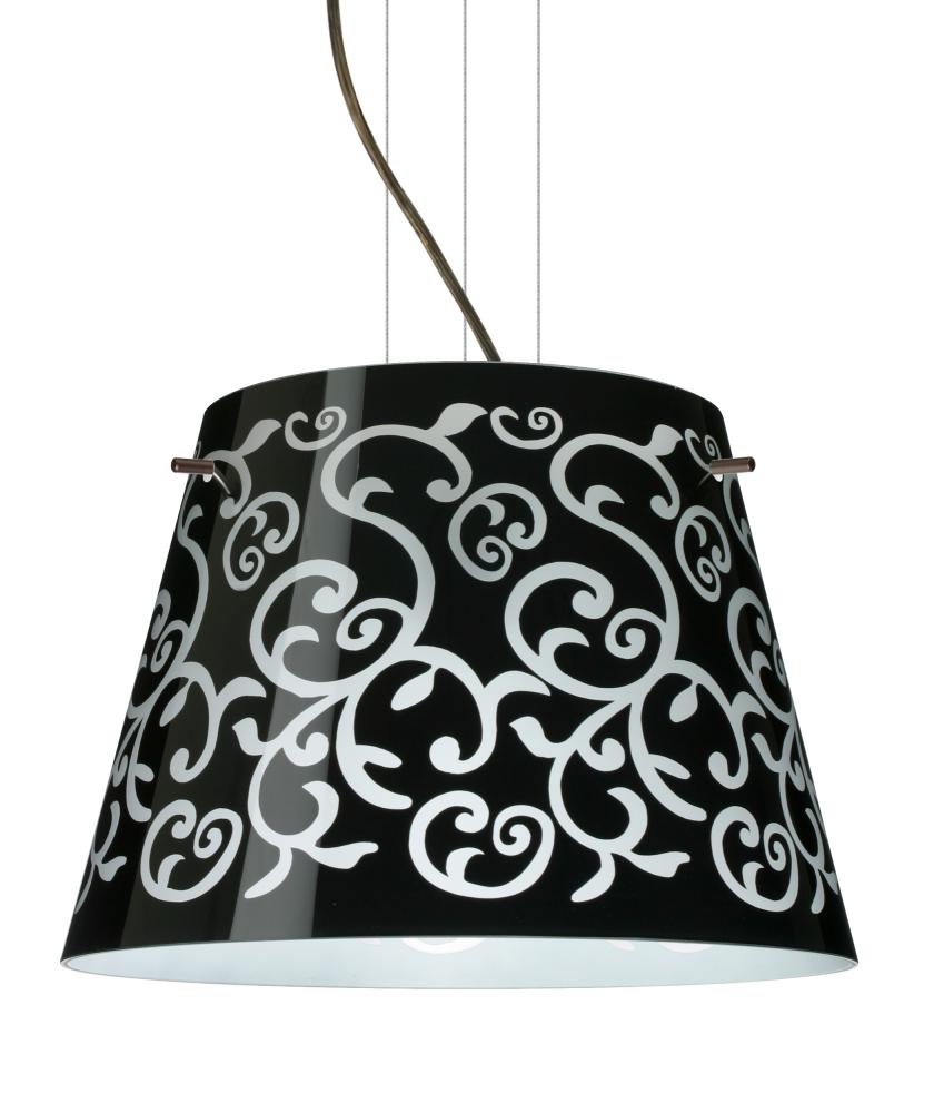 Besa Pendant Amelia 15 Bronze Black Damask 3x100W A19