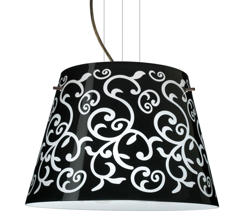 Besa Amelia 18 LED Pendant 1KV Black Damask Bronze 3x11W LED