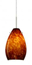  1BC-171318-LED-SN - Besa Pendant Pera 6 Satin Nickel Amber Cloud 1x5W LED