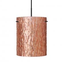  1JC-4006CS-BK - Besa Tamburo 8 Pendant, Stone Copper Foil, Black Finish 1x100W MAX E26 Base