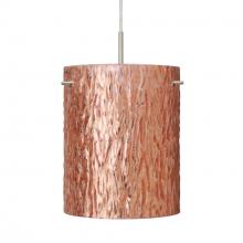  1JC-4006CS-SN - Besa Tamburo 8 Pendant, Stone Copper Foil, Black Finish, 1x100W MAX E26 Base