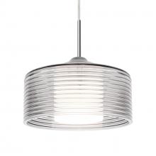  1JC-BELUCL-SN - Besa Belu Pendant, Clear Shade, Black Finish, 1x60W E26 Base